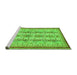 Sideview of Machine Washable Abstract Green Modern Area Rugs, wshabs2667grn