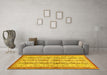 Machine Washable Abstract Yellow Modern Rug in a Living Room, wshabs2667yw