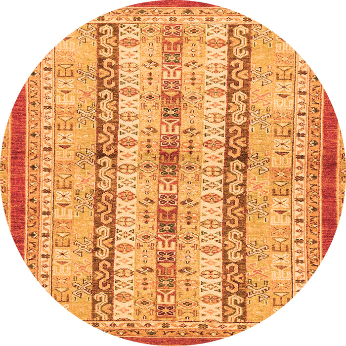 Round Abstract Orange Modern Rug, abs2667org