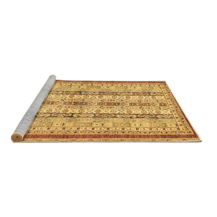 Sideview of Machine Washable Abstract Brown Modern Rug, wshabs2667brn