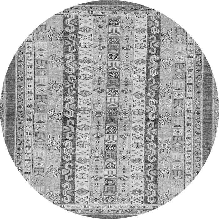 Round Machine Washable Abstract Gray Modern Rug, wshabs2667gry