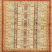 Square Abstract Orange Modern Rug, abs2667