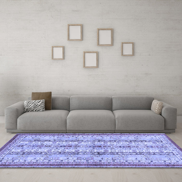 Machine Washable Abstract Blue Modern Rug in a Living Room, wshabs2667blu