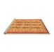 Sideview of Machine Washable Abstract Orange Modern Area Rugs, wshabs2667org