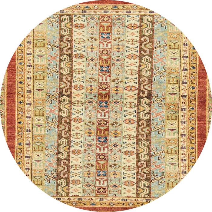 Round Abstract Orange Modern Rug, abs2667
