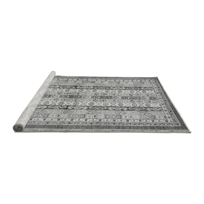 Sideview of Machine Washable Abstract Gray Modern Rug, wshabs2667gry
