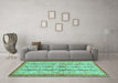 Machine Washable Abstract Turquoise Modern Area Rugs in a Living Room,, wshabs2667turq