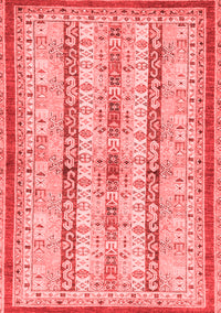 Abstract Red Modern Rug, abs2667red