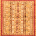 Square Abstract Orange Modern Rug, abs2667org