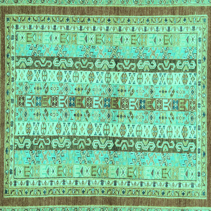 Square Abstract Turquoise Modern Rug, abs2667turq