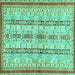 Square Abstract Turquoise Modern Rug, abs2667turq