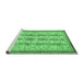 Sideview of Machine Washable Abstract Emerald Green Modern Area Rugs, wshabs2667emgrn