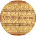 Round Abstract Brown Modern Rug, abs2667brn