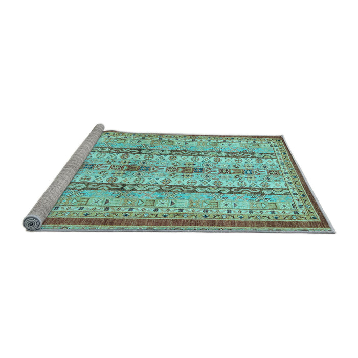 Sideview of Machine Washable Abstract Light Blue Modern Rug, wshabs2667lblu