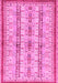 Machine Washable Abstract Pink Modern Rug, wshabs2667pnk