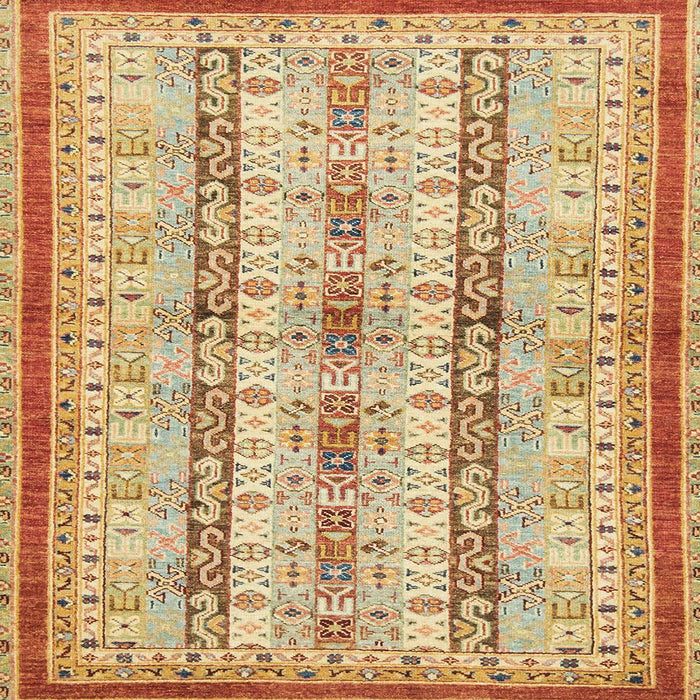 Square Machine Washable Abstract Orange Rug, wshabs2667