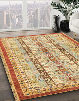 Machine Washable Abstract Orange Rug in a Family Room, wshabs2667