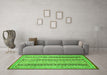 Machine Washable Abstract Green Modern Area Rugs in a Living Room,, wshabs2668grn