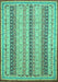 Machine Washable Abstract Turquoise Modern Area Rugs, wshabs2668turq