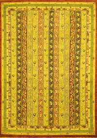 Abstract Yellow Modern Rug, abs2668yw