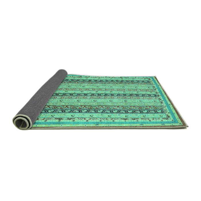 Sideview of Abstract Turquoise Modern Rug, abs2668turq