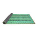 Sideview of Abstract Turquoise Modern Rug, abs2668turq