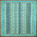 Square Abstract Light Blue Modern Rug, abs2668lblu