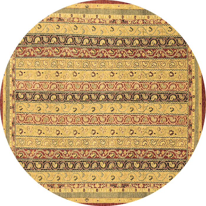Round Abstract Brown Modern Rug, abs2668brn