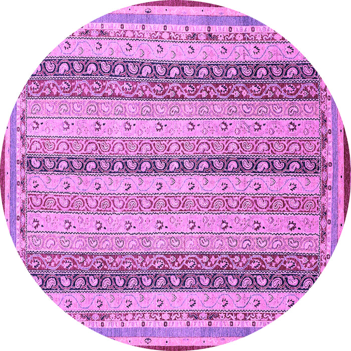 Round Abstract Purple Modern Rug, abs2668pur