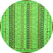 Round Abstract Green Modern Rug, abs2668grn