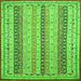 Square Abstract Green Modern Rug, abs2668grn