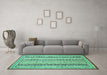 Machine Washable Abstract Turquoise Modern Area Rugs in a Living Room,, wshabs2668turq