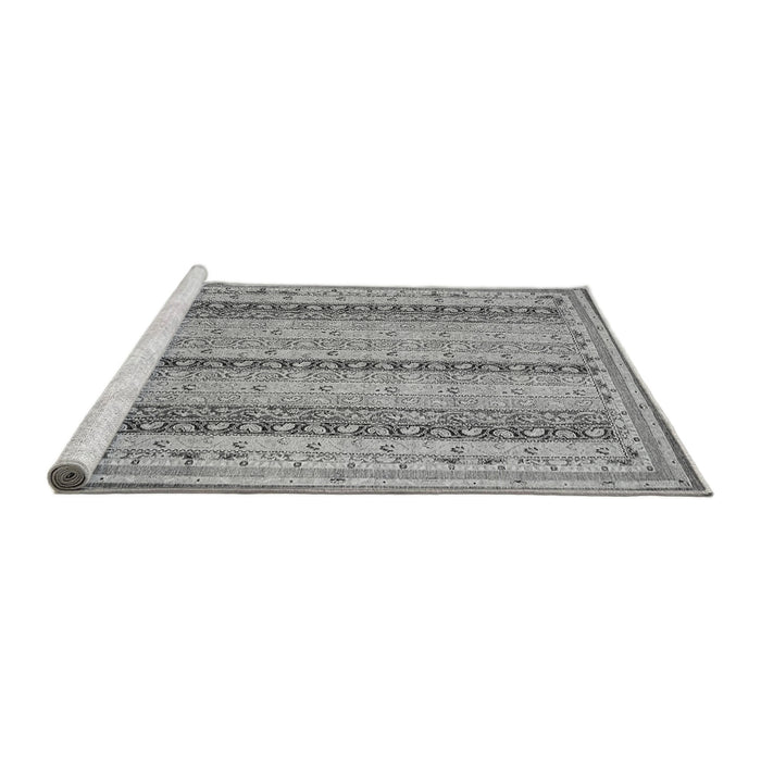 Sideview of Machine Washable Abstract Gray Modern Rug, wshabs2668gry