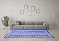 Machine Washable Abstract Blue Modern Rug, wshabs2668blu