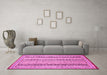 Machine Washable Abstract Pink Modern Rug in a Living Room, wshabs2668pnk