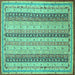 Square Machine Washable Abstract Turquoise Modern Area Rugs, wshabs2668turq