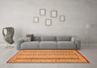 Machine Washable Abstract Orange Modern Area Rugs in a Living Room, wshabs2668org