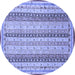 Round Abstract Blue Modern Rug, abs2668blu