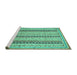 Sideview of Machine Washable Abstract Turquoise Modern Area Rugs, wshabs2668turq