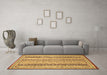 Machine Washable Abstract Brown Modern Rug in a Living Room,, wshabs2668brn