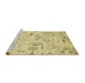 Sideview of Machine Washable Abstract Brass Green Rug, wshabs2669