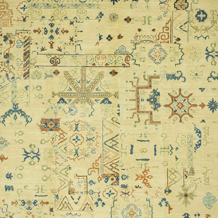 Machine Washable Abstract Brass Green Rug, wshabs2669