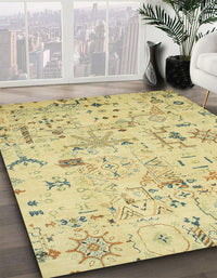 Abstract Copper Green Modern Rug, abs2669