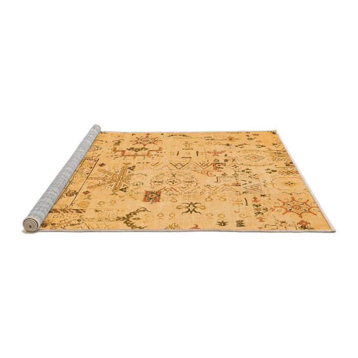 Sideview of Machine Washable Abstract Orange Modern Area Rugs, wshabs2669org