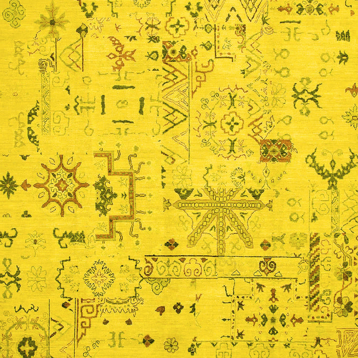 Machine Washable Abstract Yellow Modern Rug, wshabs2669yw