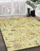 Abstract Copper Green Modern Rug in Family Room, abs2669