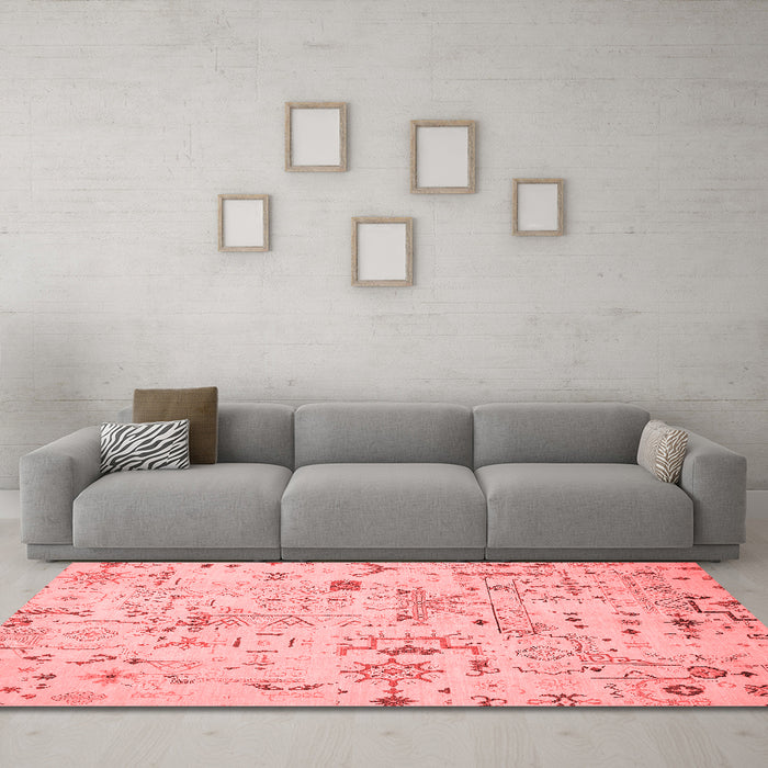 Modern Red Washable Rugs