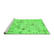 Sideview of Machine Washable Abstract Green Modern Area Rugs, wshabs2669grn