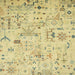 Square Abstract Copper Green Modern Rug, abs2669