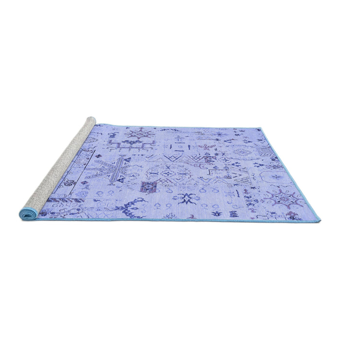 Sideview of Machine Washable Abstract Blue Modern Rug, wshabs2669blu